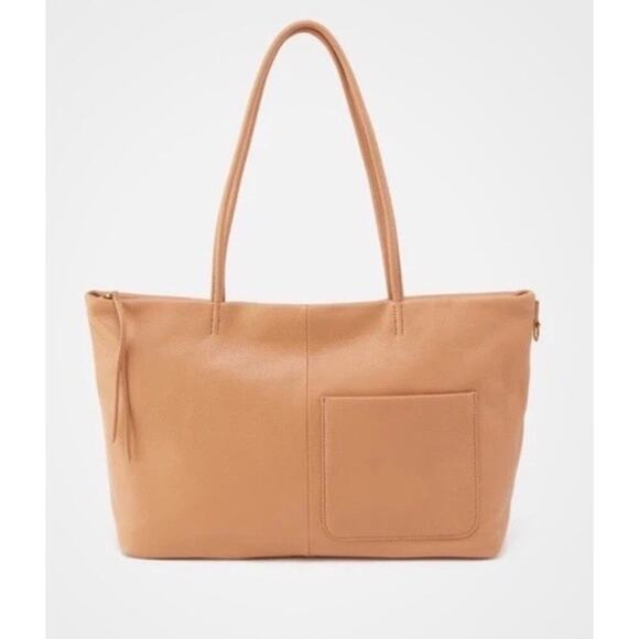 Hobo  Sandstorm Leather Large East West Tote Bag W/ Outside Pocket - Picture 1 of 12